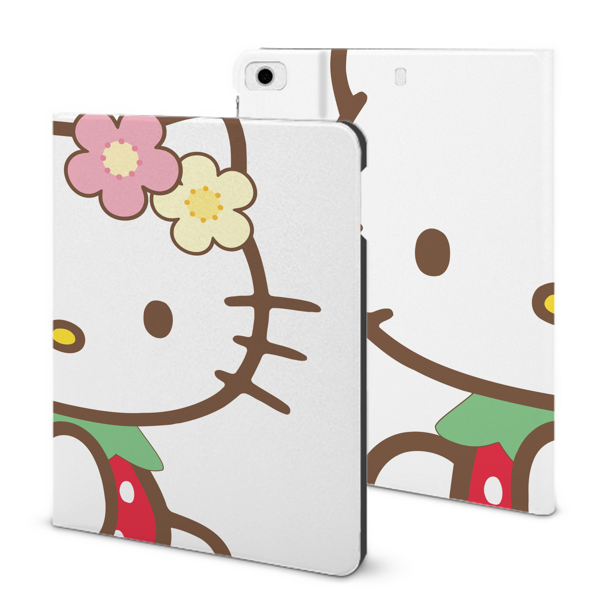 （画像用） Hello Kitty ハローキティ IPad ケース ブック型 PUレザー TPU 耐衝撃 軽量 薄型 ペン収納なし 全面保護 IPad 各モデル対応
